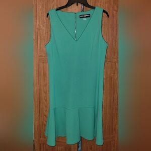 Karl Lagerfeld ming green flounce dress women's size 12